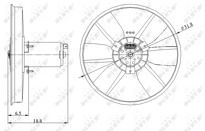 NRF Ventilatorwiel-motorkoeling 47401