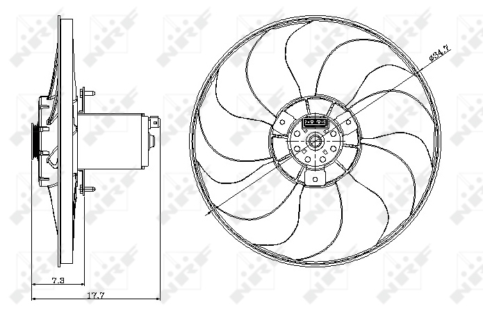 NRF Ventilatorwiel-motorkoeling 47404