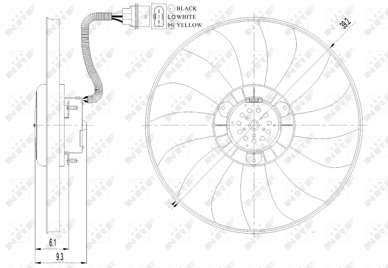 NRF Ventilatorwiel-motorkoeling 47410