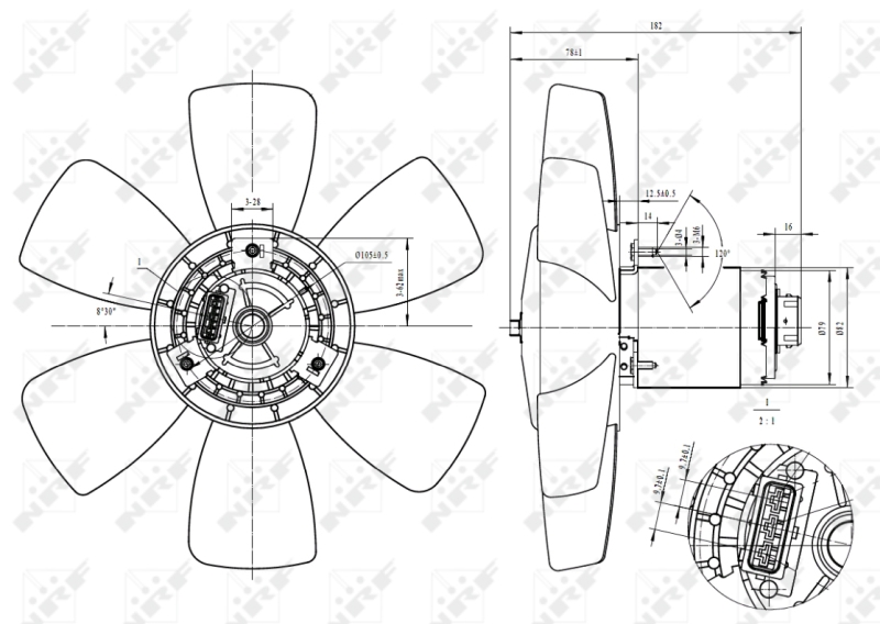 NRF Ventilatorwiel-motorkoeling 47429