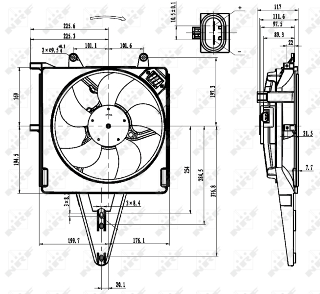 Ventilatorwiel-motorkoeling NRF 47431