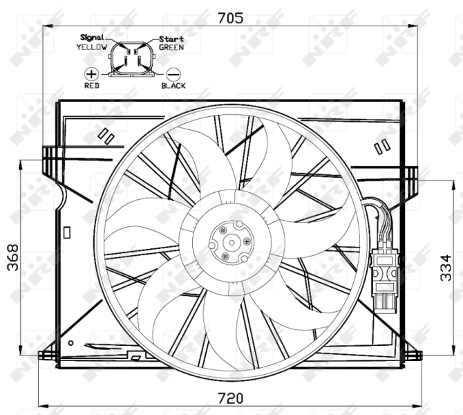 NRF Ventilatorwiel-motorkoeling 47444