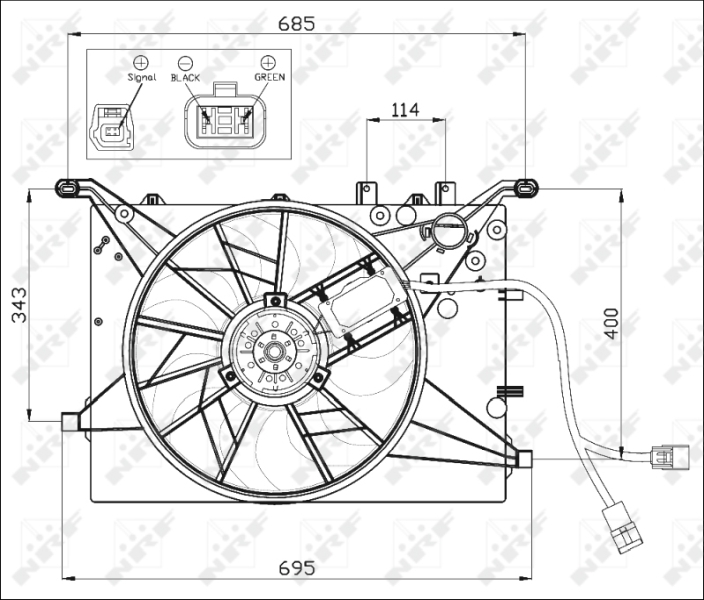 NRF Ventilatorwiel-motorkoeling 47460