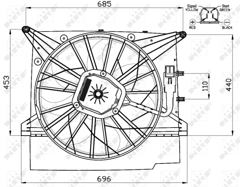 NRF Ventilatorwiel-motorkoeling 47461