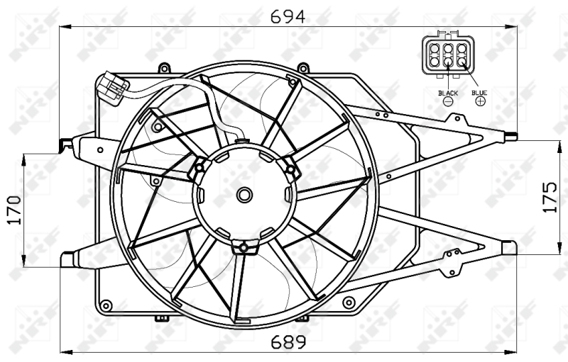 NRF Ventilatorwiel-motorkoeling 47465