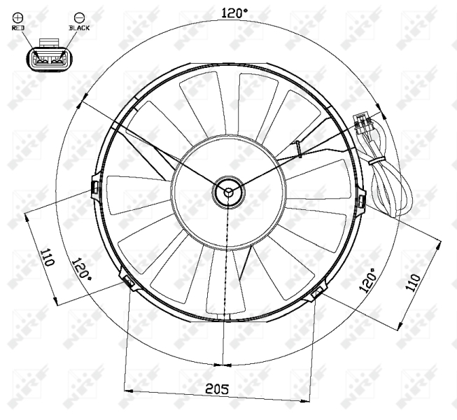 NRF Ventilatorwiel-motorkoeling 47467