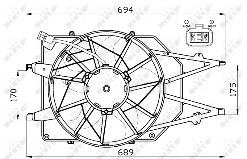 NRF Ventilatorwiel-motorkoeling 47475