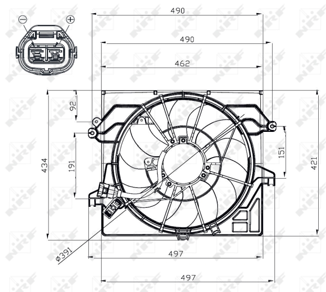 NRF Ventilatorwiel-motorkoeling 47482