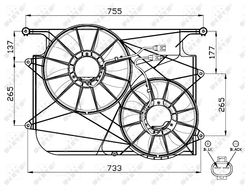 NRF Ventilatorwiel-motorkoeling 47535