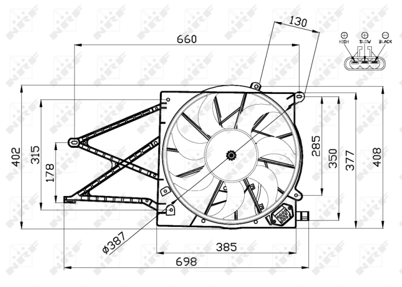 NRF Ventilatorwiel-motorkoeling 47582