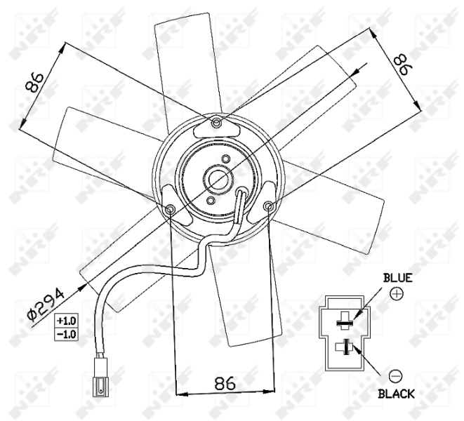 NRF Ventilatorwiel-motorkoeling 47657