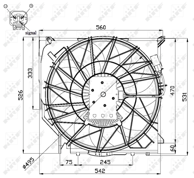 NRF Ventilatorwiel-motorkoeling 47672