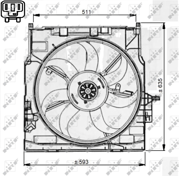 NRF Ventilatorwiel-motorkoeling 47733