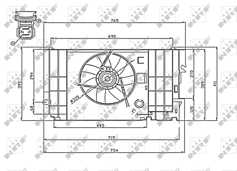 NRF Ventilatorwiel-motorkoeling 47740