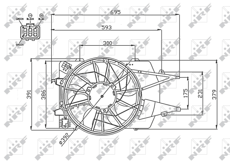 Ventilatorwiel-motorkoeling NRF 47743