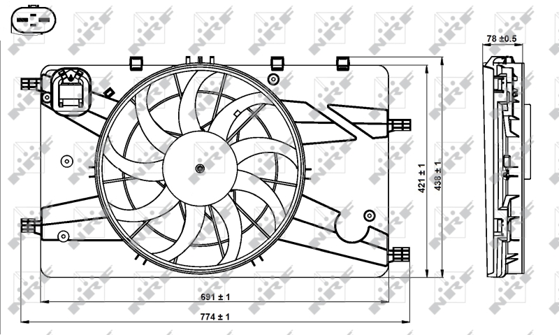 Ventilatorwiel-motorkoeling NRF 47757