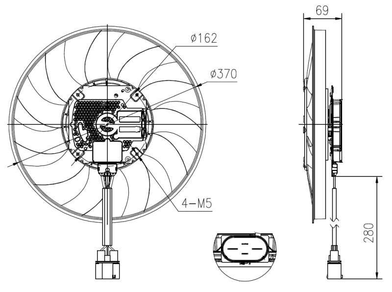 NRF Ventilatorwiel-motorkoeling 47930