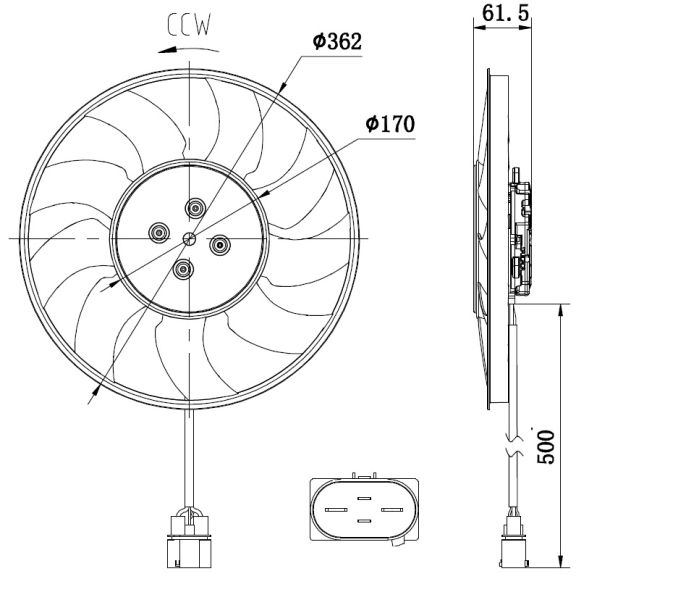 Ventilatorwiel-motorkoeling NRF 47931