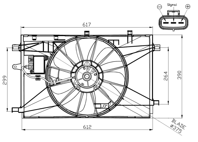 Ventilatorwiel-motorkoeling NRF 47937