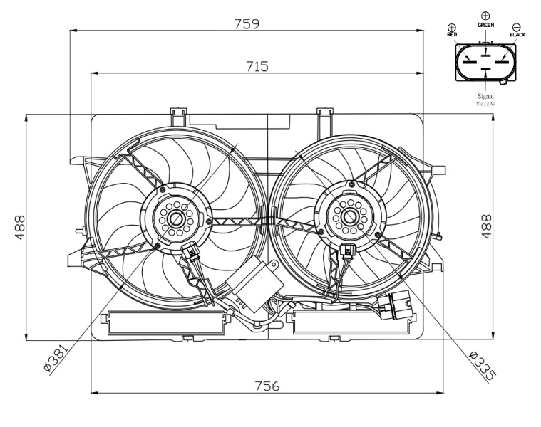 Ventilatorwiel-motorkoeling NRF 47938