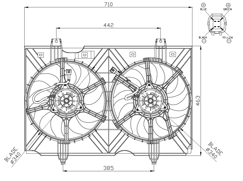 Ventilatorwiel-motorkoeling NRF 47942