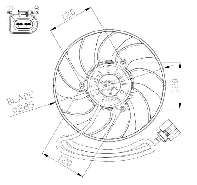 Ventilatorwiel-motorkoeling NRF 47946