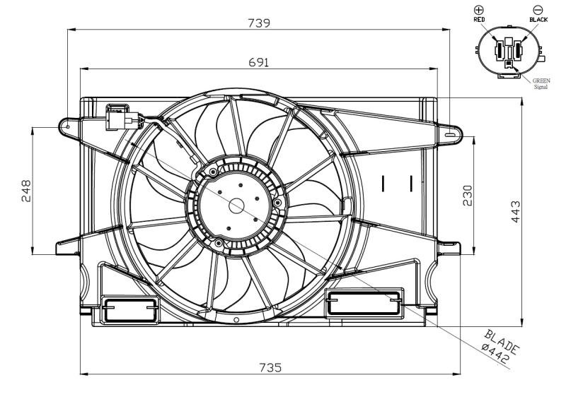 Ventilatorwiel-motorkoeling NRF 47951