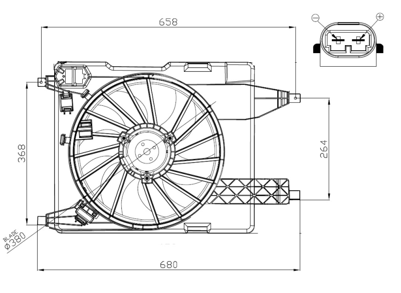 Ventilatorwiel-motorkoeling NRF 47966