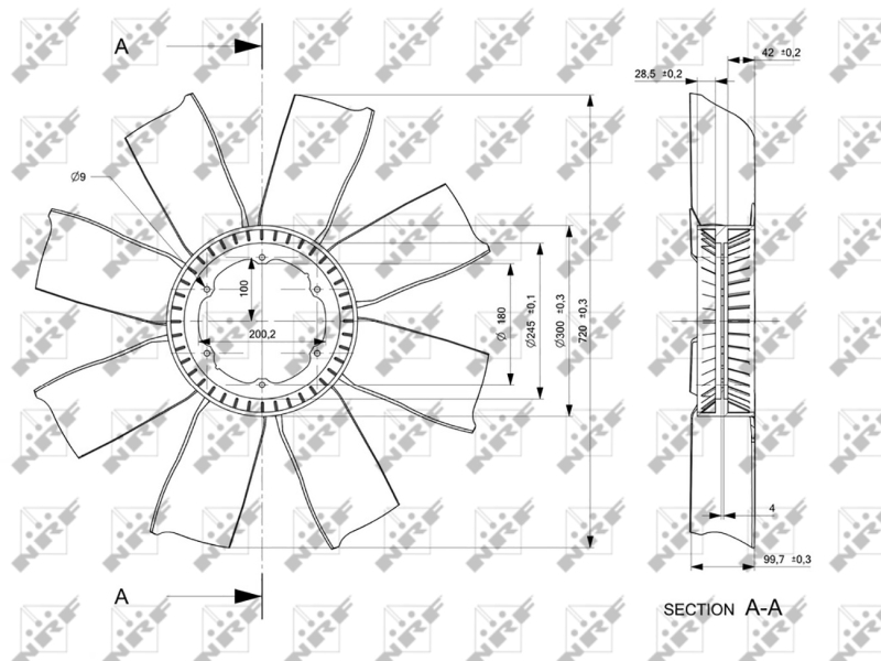 NRF Ventilatorwiel-motorkoeling 49804