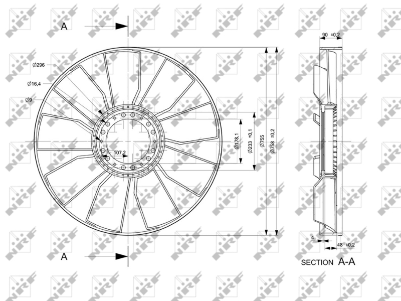 NRF Ventilatorwiel-motorkoeling 49813