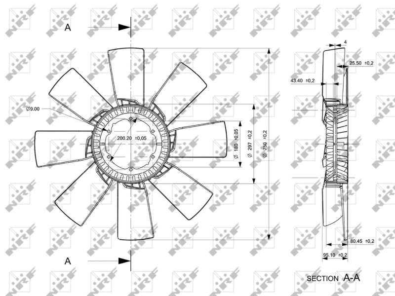 NRF Ventilatorwiel-motorkoeling 49816