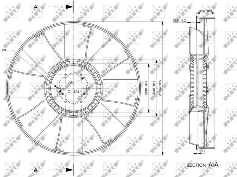NRF Ventilatorwiel-motorkoeling 49823