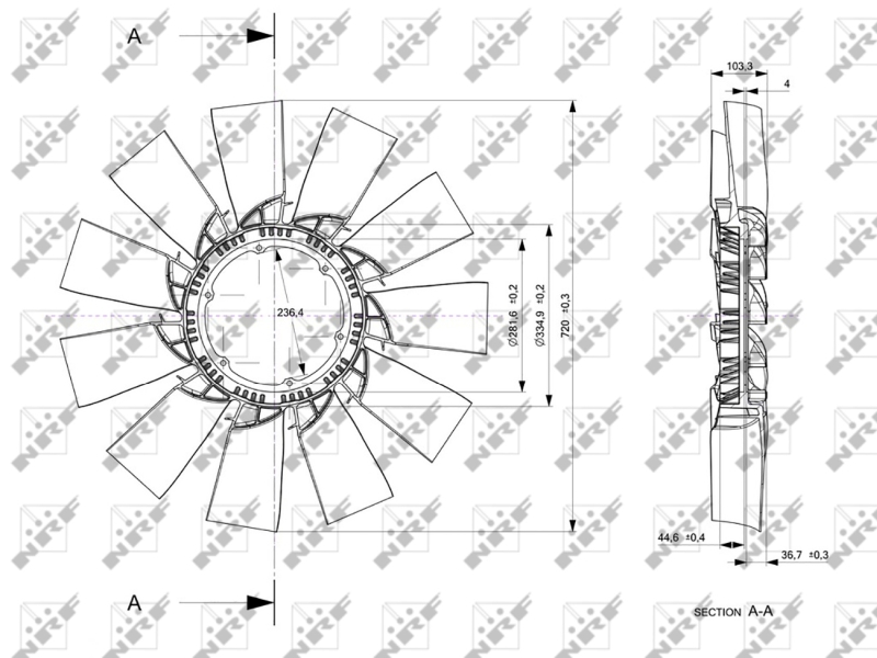 NRF Ventilatorwiel-motorkoeling 49824