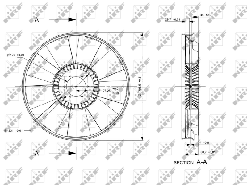 NRF Ventilatorwiel-motorkoeling 49826