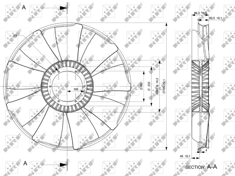 NRF Ventilatorwiel-motorkoeling 49829