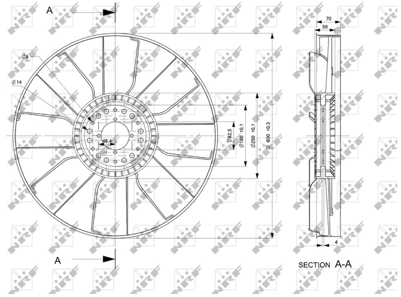 NRF Ventilatorwiel-motorkoeling 49833