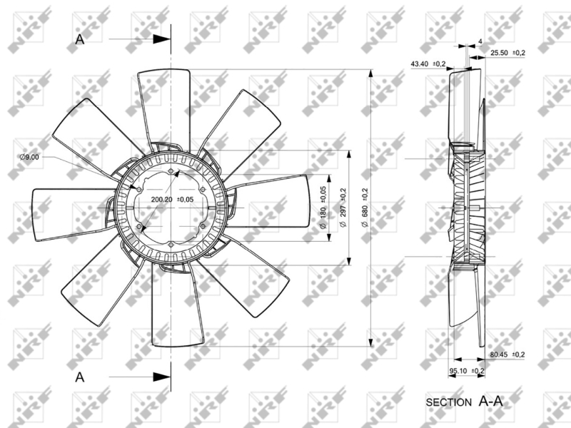 NRF Ventilatorwiel-motorkoeling 49836