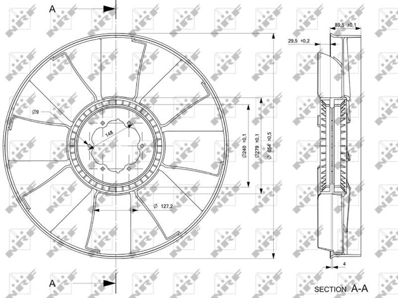 NRF Ventilatorwiel-motorkoeling 49840