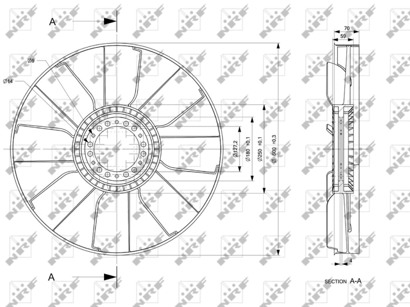 NRF Ventilatorwiel-motorkoeling 49848