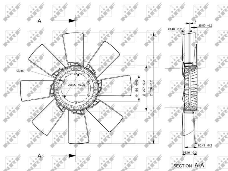 NRF Ventilatorwiel-motorkoeling 49857