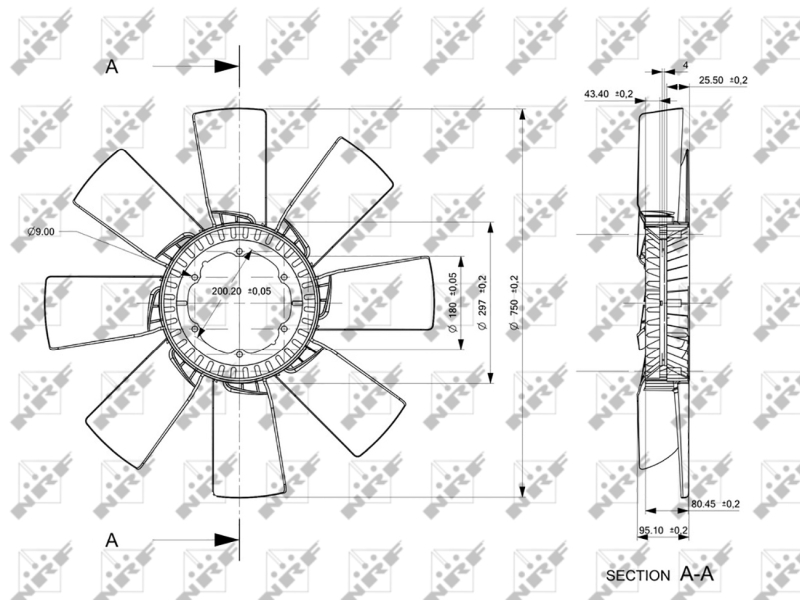 NRF Ventilatorwiel-motorkoeling 49859
