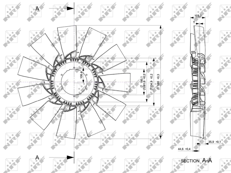NRF Ventilatorwiel-motorkoeling 49860