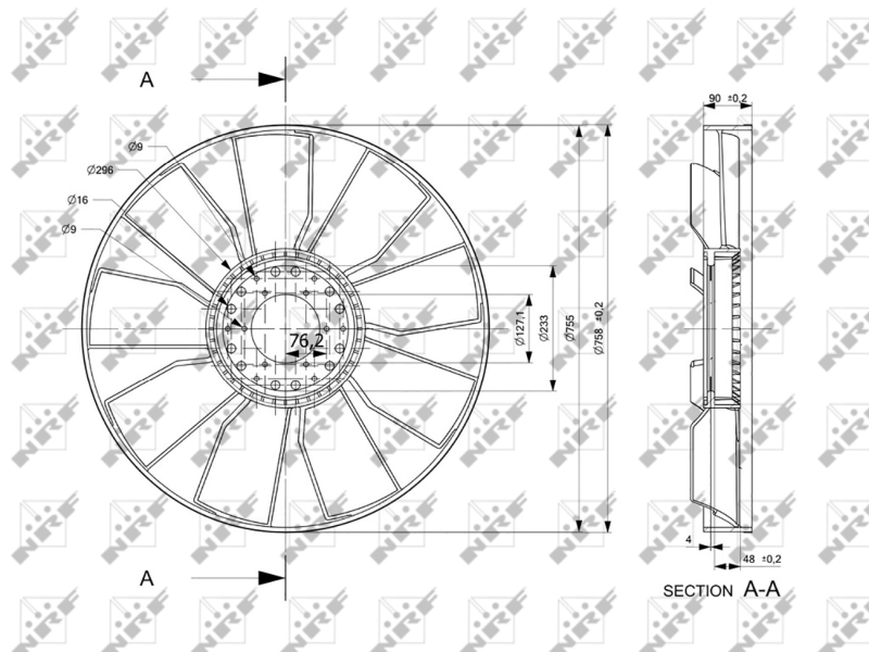 NRF Ventilatorwiel-motorkoeling 49865
