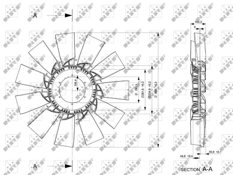 NRF Ventilatorwiel-motorkoeling 49866