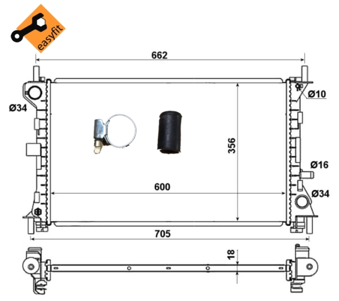 NRF Radiateur 509615