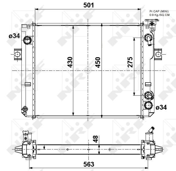 Aandrijfaccu koeler NRF 52296A