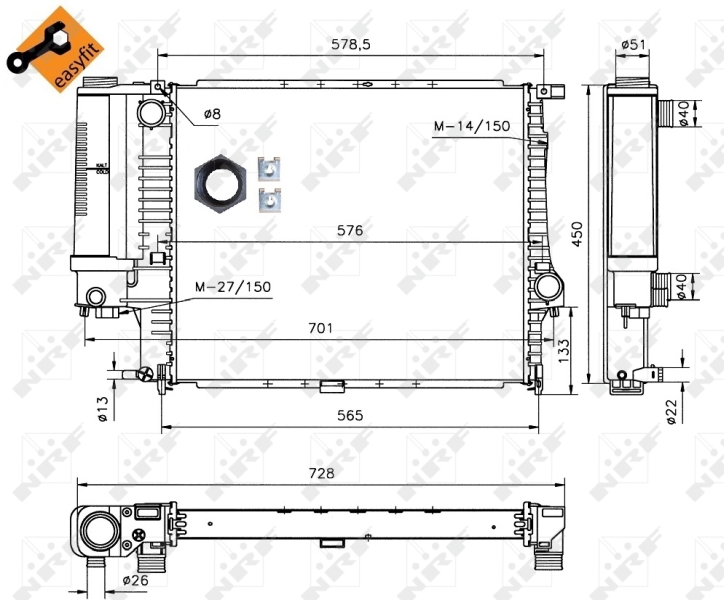 NRF Radiateur 53852