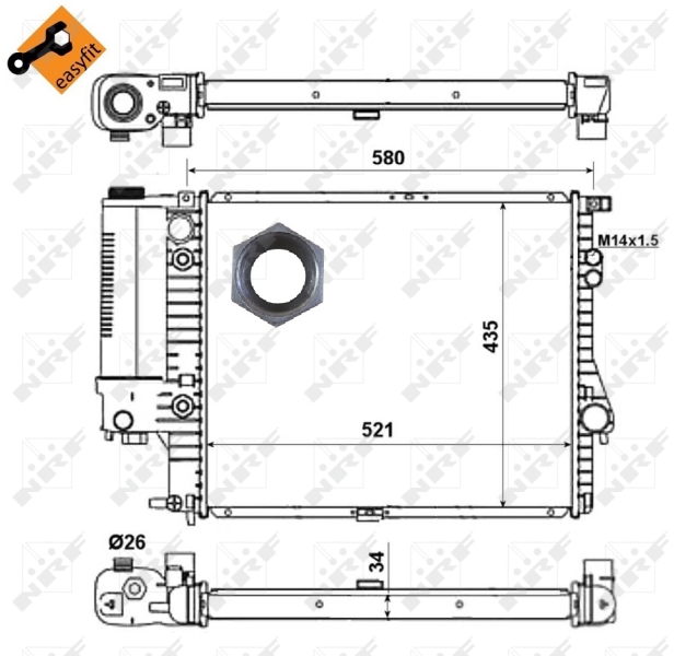 NRF Radiateur 58165