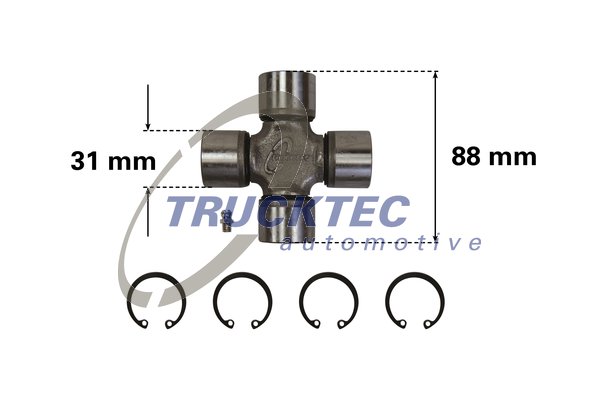 Rubber askoppeling / Hardyschijf Trucktec Automotive 02.34.012