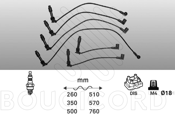 Bougiekabelset Bougicord 5214